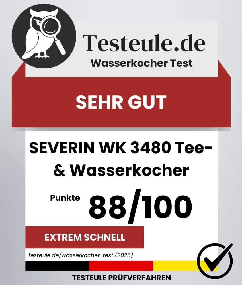 SEVERIN WK 3480 Tee- & Wasserkocher Testsiegel Platz 2