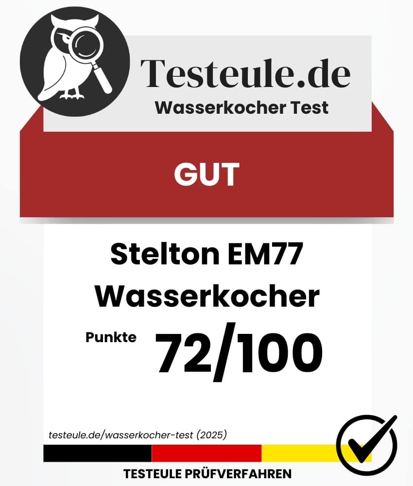 Stelton EM77 Wasserkocher Testsiegel Platz 7